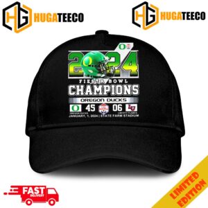 2024 Vrbo Fiesta Bowl Champions Oregon Ducks 45-6 Liberty Flames Merchandise Hat-Cap