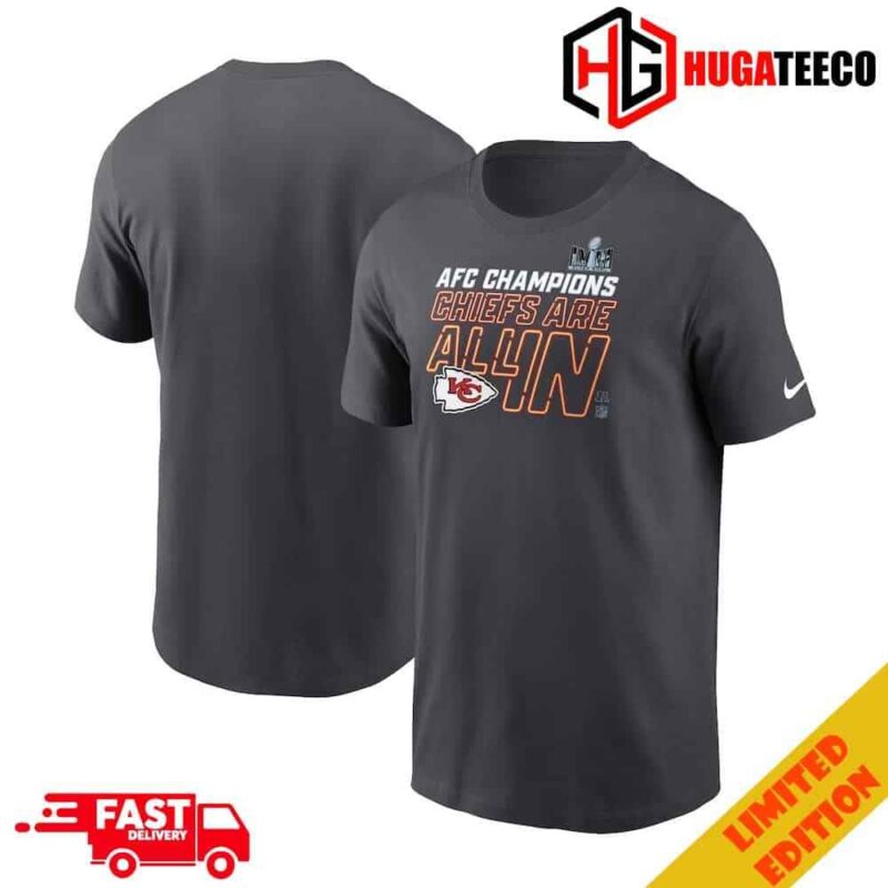 AFC Champions Chiefs Are All In Super Bowl LVIII 2023-2024 Locker Room Trophy Collection Kansas City Chiefs Winners Merchandise For Fans Unique T-Shirt