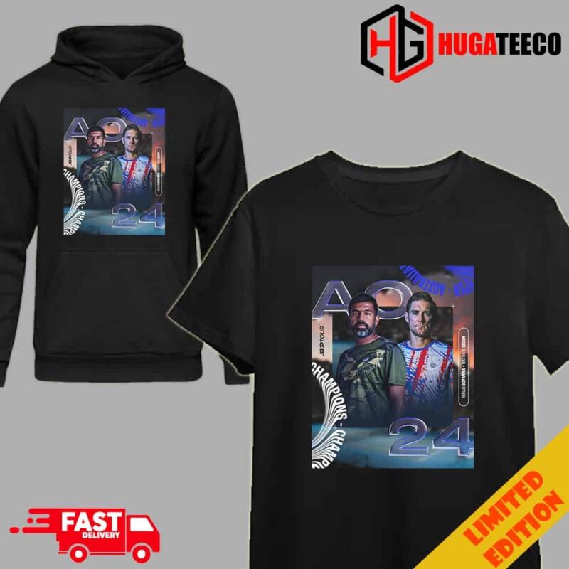 ATP Tour 2024 Rohan Bopanna And Matthew Ebden Aus Open Champions First Grand Slam Title Together And Win Over Bolelli And Vavassori Hoodie T-Shirt