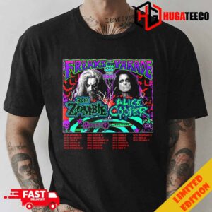Alice Cooper And Rob Zombie Are Back Together For The Freaks On Parade 2024 Tour With Special Guests Ministry And Filter Schedule Lists Fan Gifts T-Shirt