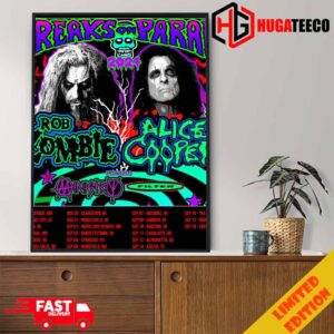 Alice Cooper And Rob Zombie Are Back Together For The Freaks On Parade 2024 Tour With Special Guests Ministry And Filter Schedule Lists Poster Canvas