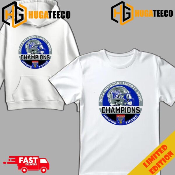 AutoZone Liberty Bowl 2023 Champions Memphis Tigers Football Helmet T-Shirt Merchandise