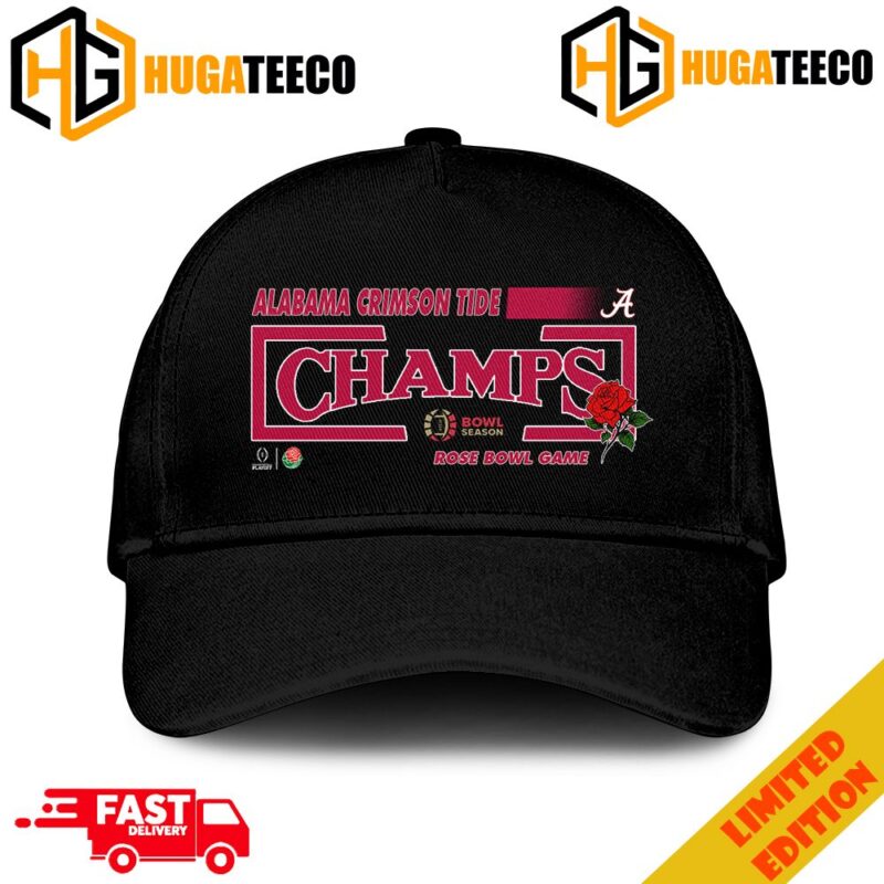 Congratulations Alabama Crimson Tide Is Champions Of Rose Bowl College Football Bowl Season 2023-2024 Fan Gifts Print Hat-Cap