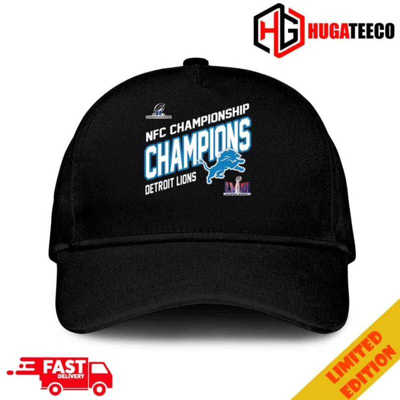 Congratulations Detroit Lions NFC Championship Winners Merchandise Champions Logo Super Bowl LVIII 2024 Hat-Cap