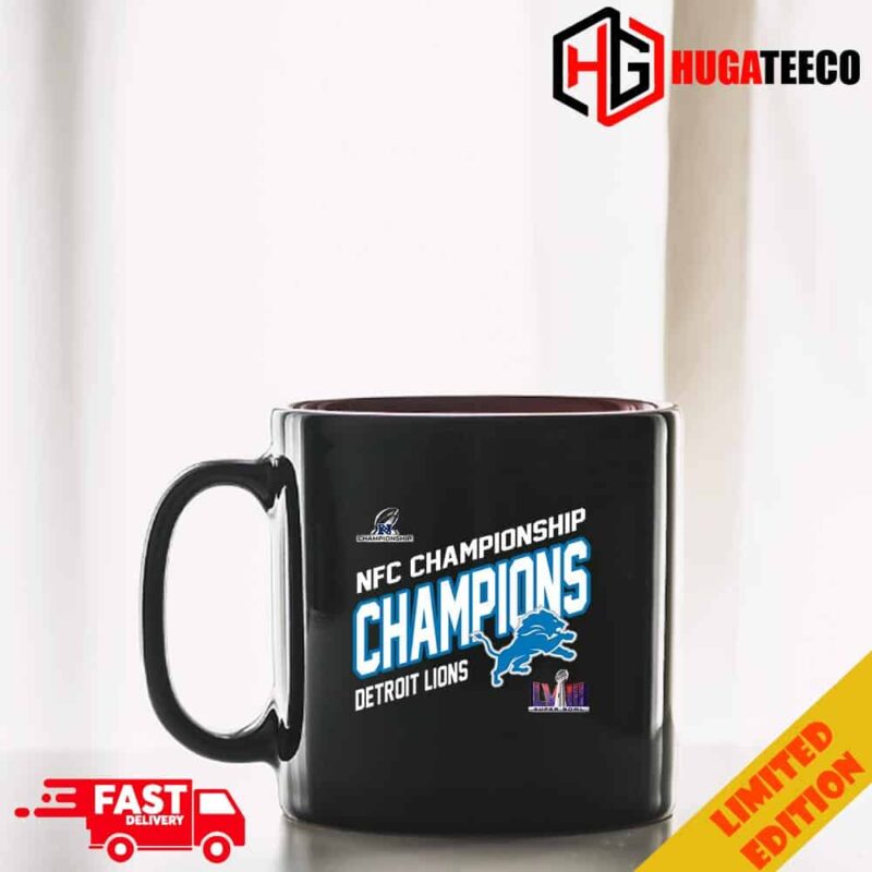 Congratulations Detroit Lions NFC Championship Winners Merchandise Champions Logo Super Bowl LVIII 2024 Mug