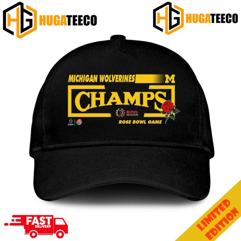 Congratulations Michigan Wolverines Is Champions Of Rose Bowl College Football Bowl Season 2023-2024 Fan Gifts Hat-Cap