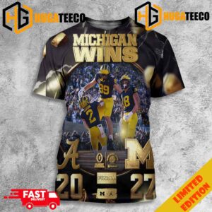 Congratulations Michigan Wolverines Is The Champions Rose Bowl Game CFB Season 2023-2024 Playoff Semifinal Merchandise 3D T-Shirt