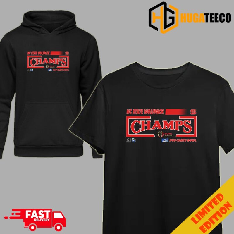 Congratulations NC State Wolfpack Football Is Champions Of Pop-Tarts Bowl College Football Bowl Games Season 2023-2024 T-Shirt Long Sleeve Hoodie