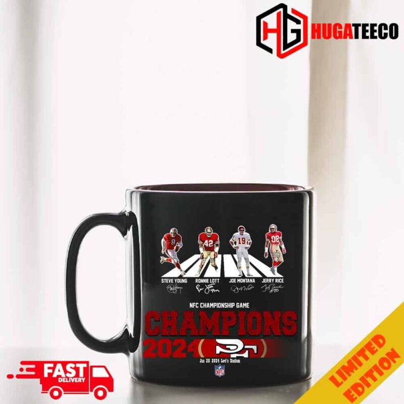 Congratulations San Francisco 49ers Is Champions Of NFC Championship Game Season 2023-2024 At Jan 28 Levi’s Stadium Abbey Road Team Member Signatures Mug