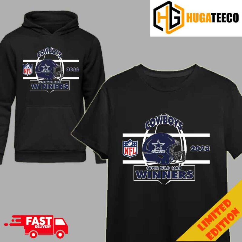 Dallas Cowboys NFC Wild Card Champions Season 2023-2024 NFL Divisional Helmet Winners Hoodie T-Shirt