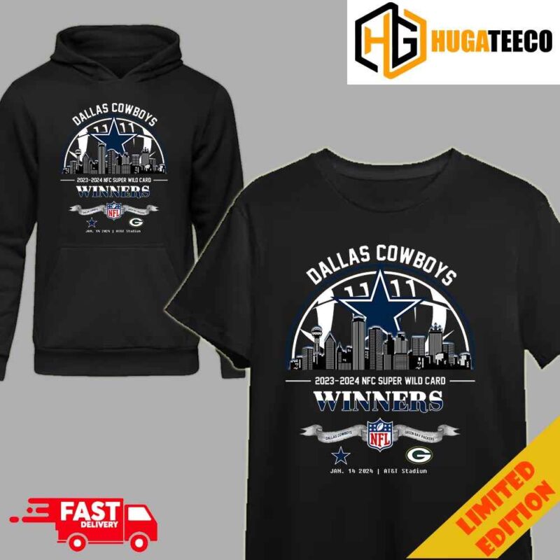 Dallas Cowboys Winners Season 2023-2024 NFC Super Wild Card NFL Divisional Skyline January 14 2024 AT&T Stadium T-Shirt Hoodie