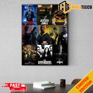 Daredevil Jessica Jones Luke Cage The Punisher Iron Fist Defenders Team Marvel Cinematic Universe Poster Canvas