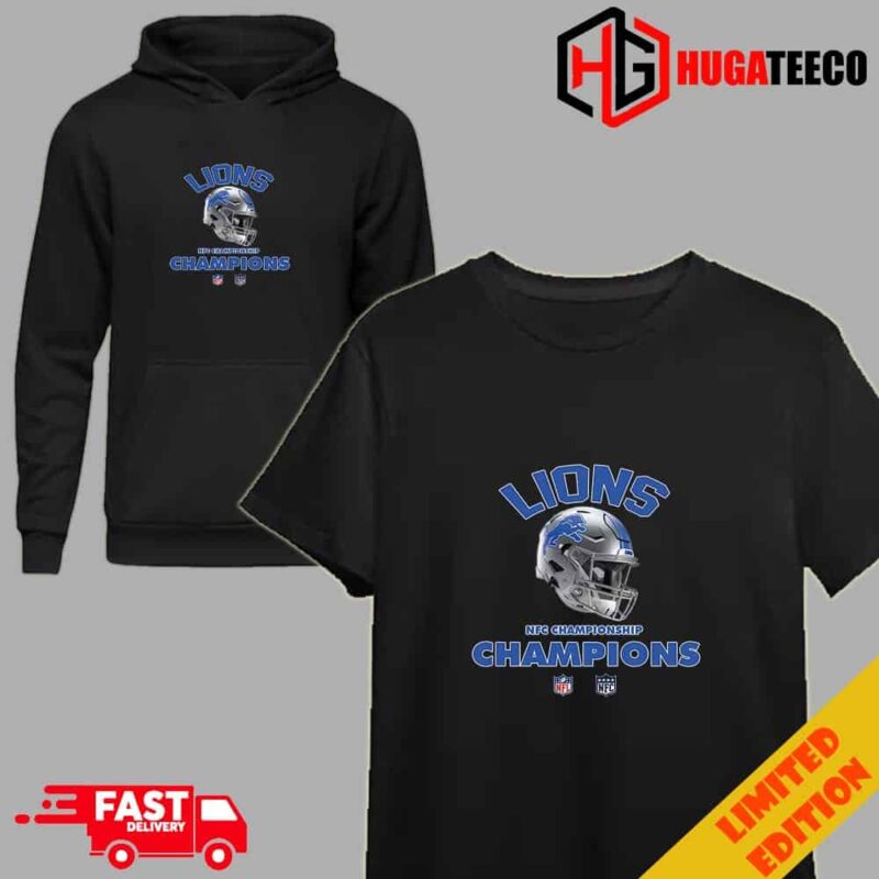 Detroit Lions NFC Championship Season 2023-2024 NFL Super Bowl LVII Merchandise Helmet Winners T-Shirt