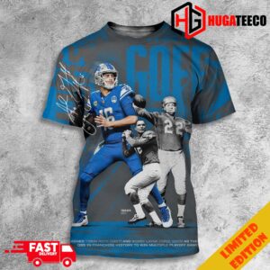 Detroit Lions PR Jare Goff Is The 3rd QB in Franchise History To Win Multiple Playoff Games Joining Tobin Rote and Bobby Layne 3D T-Shirt