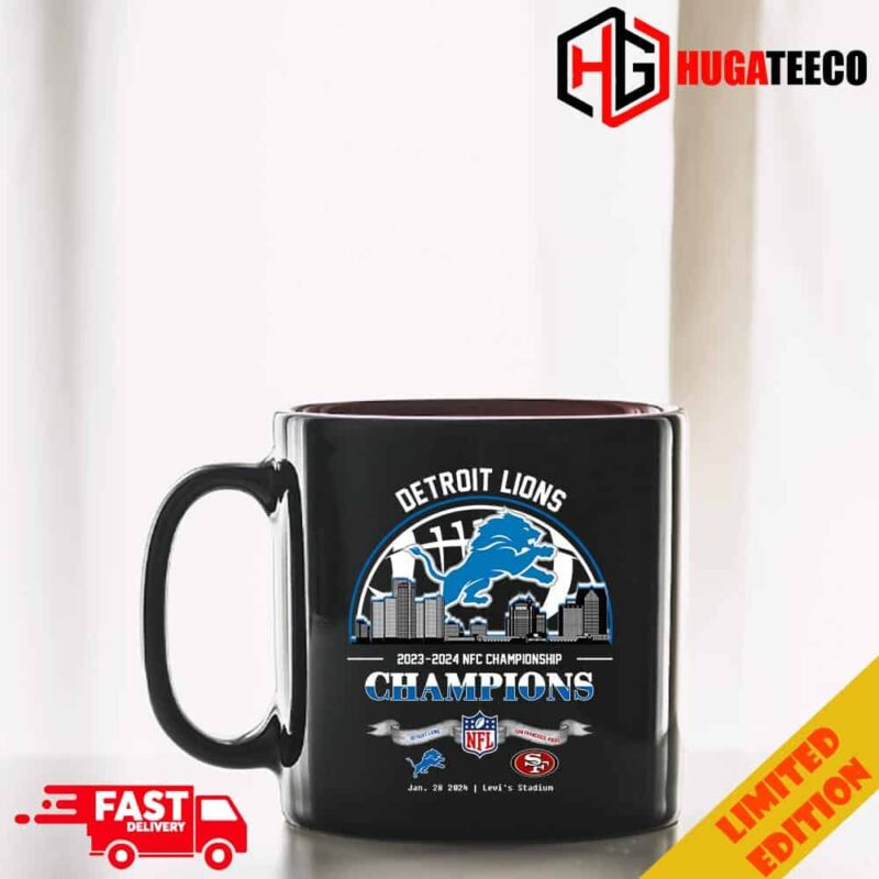 Detroit Lions Winners Season 2023-2024 NFC Championship NFL Divisional Skyline January 28 2024 Levi’s Stadium Mug