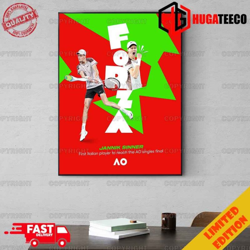Forza Jannik Sinner First Italian Player To Reach The AO Singles Final AUS Open 2024 Home Decoration Poster Canvas