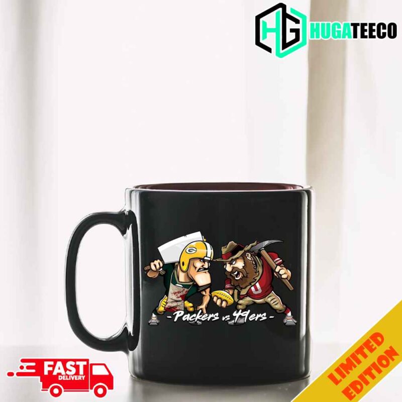 Green Bay Packers vs San Francisco 49ers NFC Divisional NFL Playoffs Season 2023-2024 Mascot Ceramic Mug