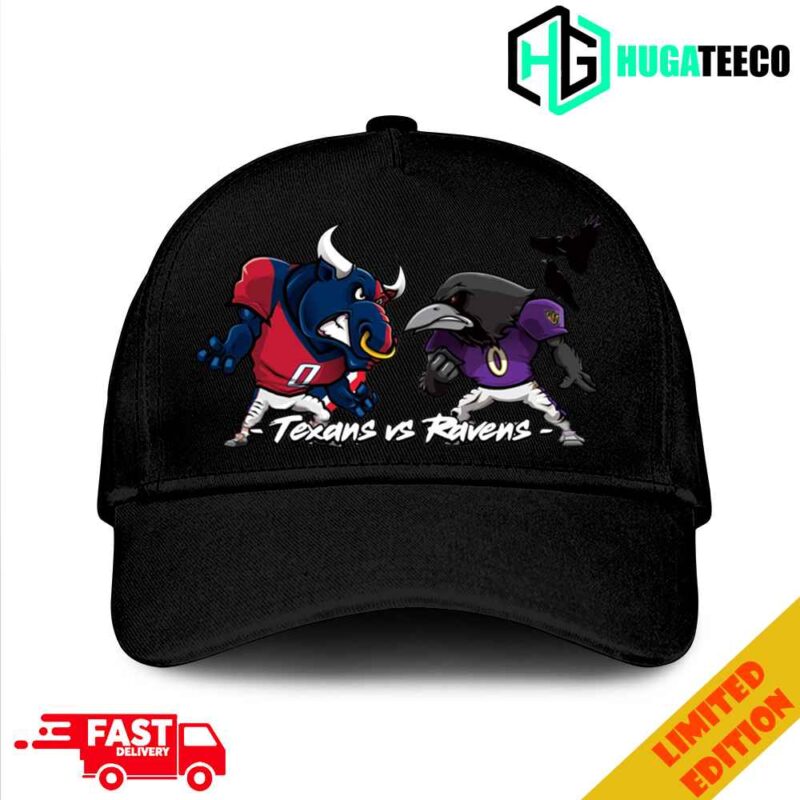 Houston Texans vs Baltimore Ravens AFC Divisional NFL Playoffs Season 2023-2024 Mascot Merchandise Hat-Cap