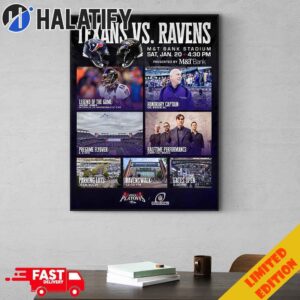 Houston Texans vs Baltimore Ravens At MT Bank Stadium Saturday January 20 2024 NFL News NFC Divisional Playoffs Poster Canvas Home Decor