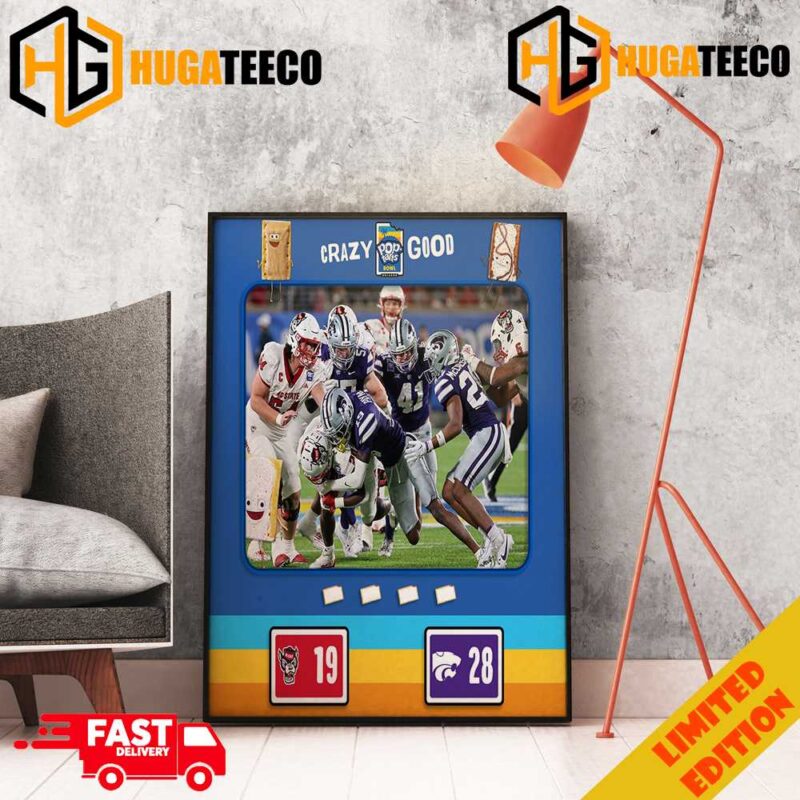 K-State Football Wins The 2023 Pop-Tarts Bowl With 28 Points Congratulations Champions College Football Bowl Games Season 2023-2024 Poster Canvas
