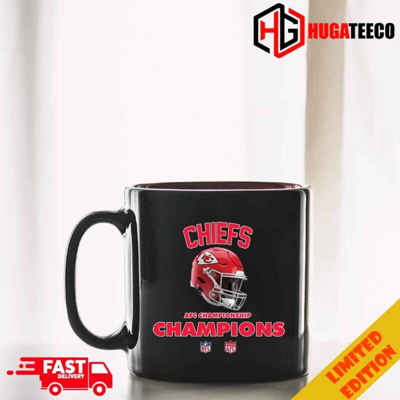 Kansas City Chiefs AFC Championship Season 2023-2024 NFL Super Bowl LVII Merchandise Helmet Winners Mug