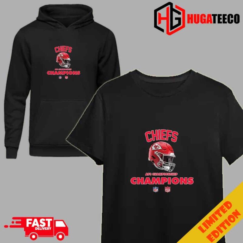 Kansas City Chiefs AFC Championship Season 2023-2024 NFL Super Bowl LVII Merchandise Helmet Winners T-Shirt