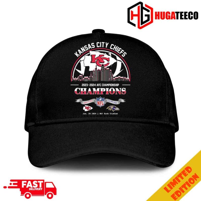Kansas City Chiefs Winners Season 2023-2024 AFC Championship NFL Divisional Skyline January 28 2024 MT Bank Stadium Hat-Cap