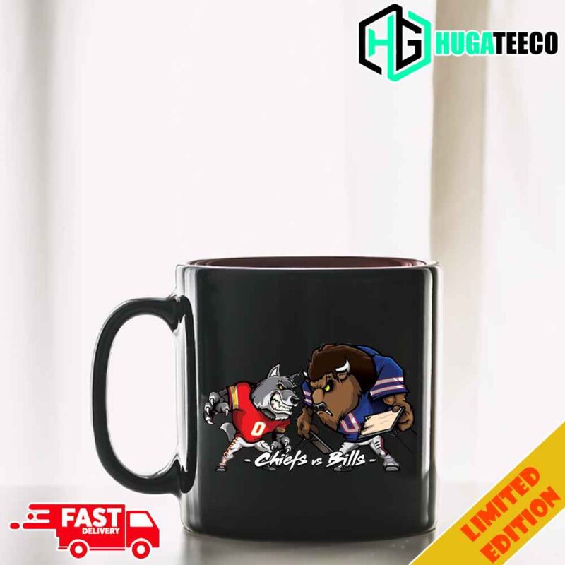 Kansas City Chiefs vs Buffalo Bills AFC Divisional NFL Playoffs Season 2023-2024 Mascot Ceramic Mug