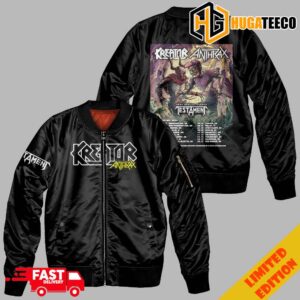 Kreator x Anthrax With Special Guests Testament Nov-Dec 2024 Tour Schedule Lists 3D Bomber Jacket Shirt