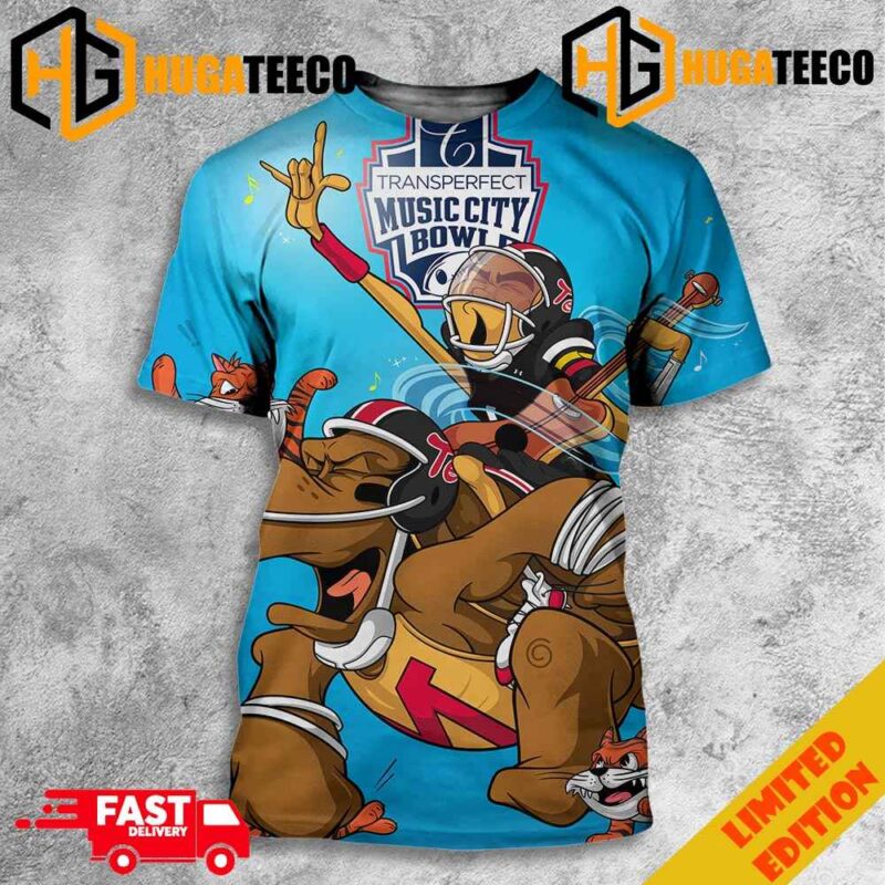 Maryland Terrapins Football Is Champions Of Transperfect Music City Bowl 2023 Mascot 3D T-Shirt Fan Gifts Merchandise