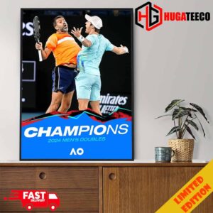 Matt Ebden And Rohan Bopanna Mission Accomplished Win Their First Grand Slam Title As A Team Aus Open 2024 Men’s Doubles Champions Poster Canvas