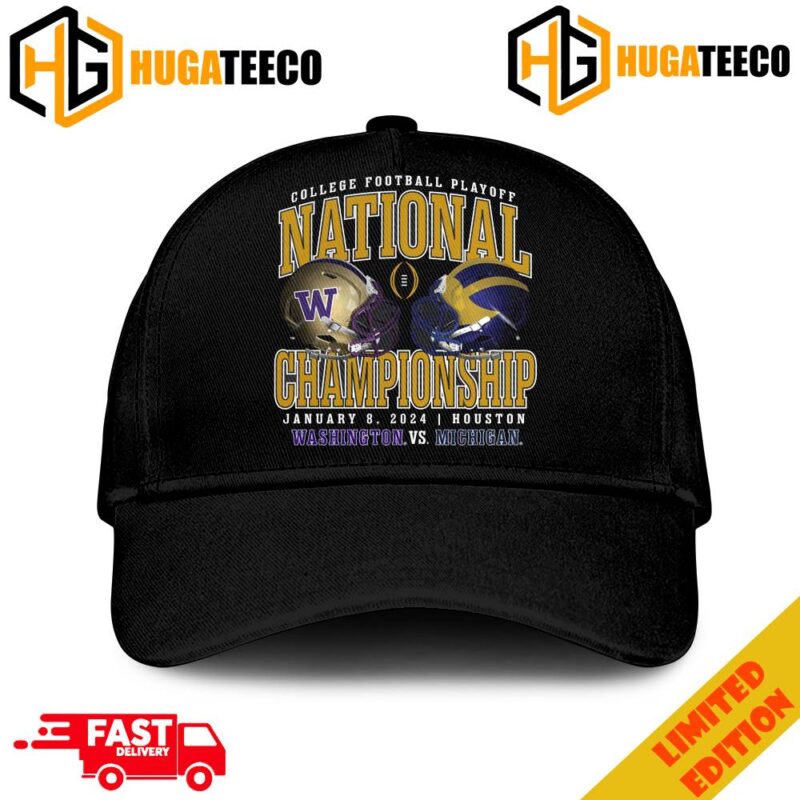 Michigan Wolverines vs Washington Huskies College Football Playoff 2024 National Championship Matchup Focus Execute Win Helmet Head To Head Merchandise Hat-Cap