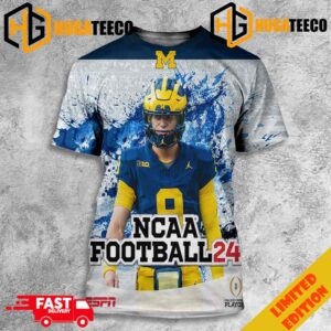 No 1 Michigan Wolverines The Cover Of NCAA Football 24 ESPN 3D Merchandise T-Shirt