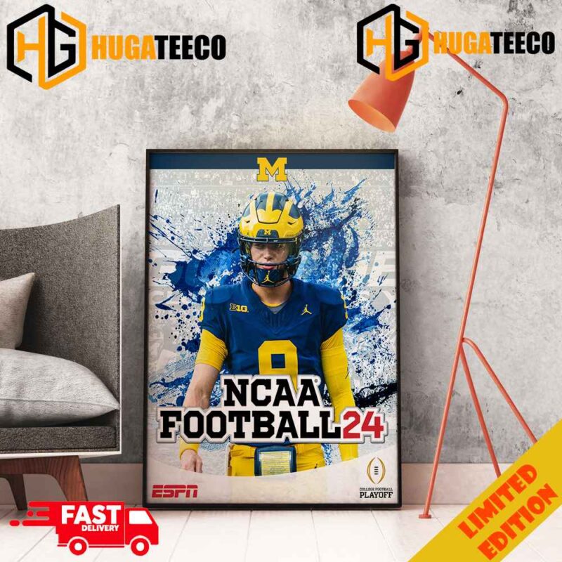 No 1 Michigan Wolverines The Cover Of NCAA Football 24 ESPN Merchandise Poster Canvas