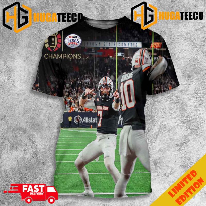 OSU Cowboy Football The Pokes Showed Out Congrats To OSU Football Winning The Tax Act Texas Bowl Champions College Football Bowl Season 2023-2024 3D T-Shirt