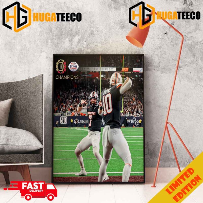 OSU Cowboy Football The Pokes Showed Out Congrats To OSU Football Winning The Tax Act Texas Bowl Champions College Football Bowl Season 2023-2024 Poster Canvas