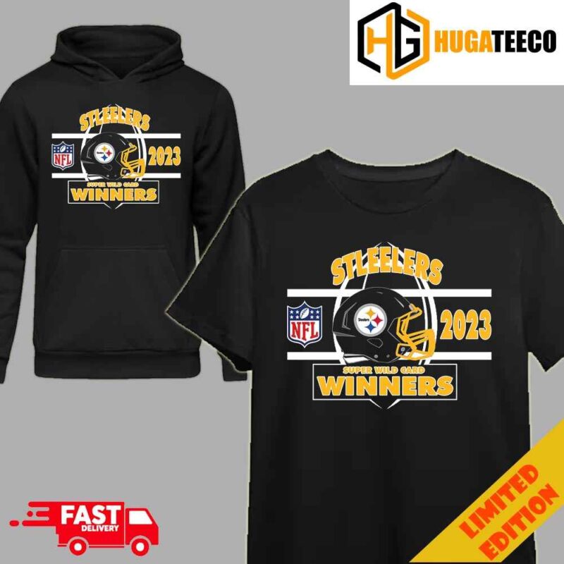 Pittsburgh Steelers AFC Wild Card Champions Season 2023-2024 NFL Divisional Helmet Winners T-Shirt Hoodie