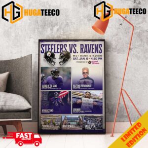 Regular Season Finale At The MT Bank Stadium Pittsburgh Steelers vs Baltimore Ravens On Saturday January 6 Poster Canvas Home Decorations