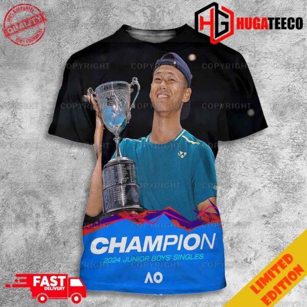 Rei Sakamoto Champion 2024 Junior Boy’s Singles Aus Open Junior Singles Title Grand Slam Unique 3D T-Shirt