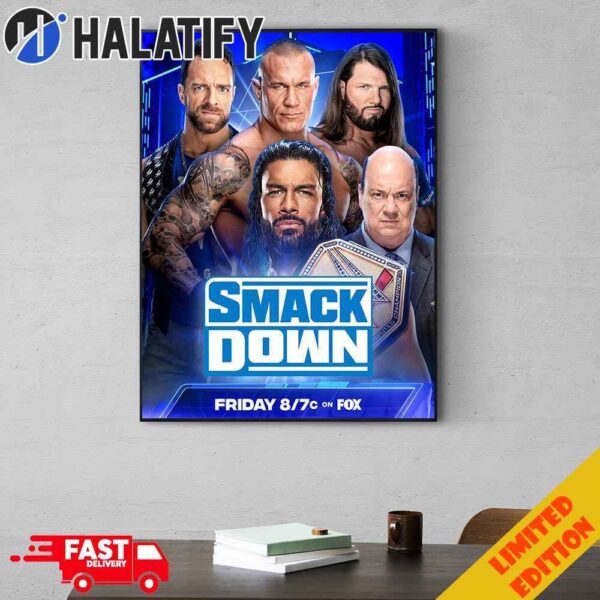 Roman Reigns Is The Greast Of all Time Smack Down Tribal Chief Smack Down On Fox Poster Canvas Home Decor