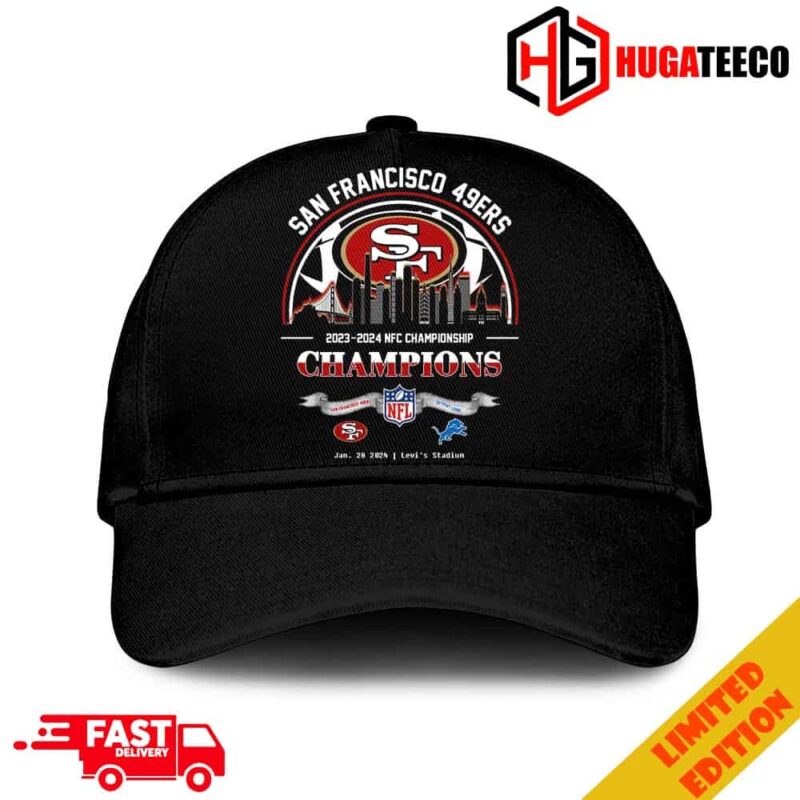 San Francisco 49ers Winners Season 2023-2024 NFC Championship NFL Divisional Skyline January 28 2024 Levi’s Stadium Hat-Cap
