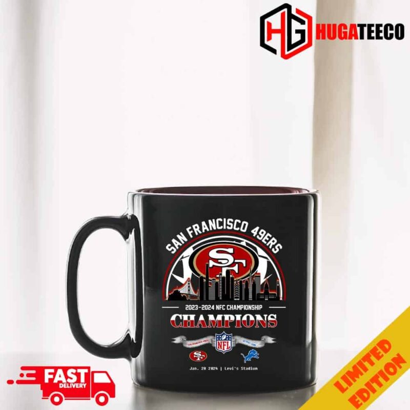San Francisco 49ers Winners Season 2023-2024 NFC Championship NFL Divisional Skyline January 28 2024 Levi’s Stadium Mug