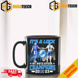 St Brown And Jared Goff It’s A Lock Detroit Lions 2023 NFC North Division Champions Merchandise Ceramic Mug