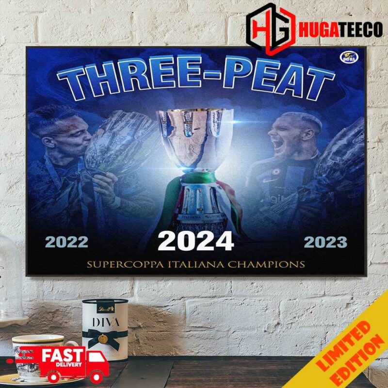 Super Coppa Italiana Champions Three Peat 202 2023 2024 Inter Milan FRA Winners 2024 Home Decoration Poster Canvas