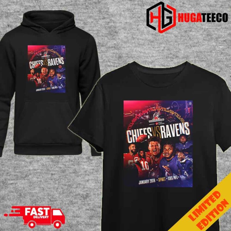 The AFC Championship Is Set Kansas City Chiefs vs Baltimore Ravens NFL Playoffs 2023-2024 Unique T-Shirt Hoodie