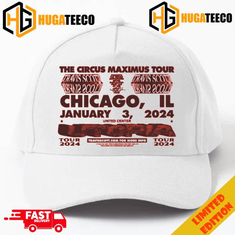 The Circus Maximus Tour Travis Scott UTOPIA At Chicago IL January 3 2024 Tour 2024 Merchandise Hat-Cap