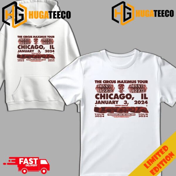 The Circus Maximus Tour Travis Scott UTOPIA At Chicago IL January 3 2024 Tour 2024 Merchandise T-Shirt Long Sleeve Hoodie