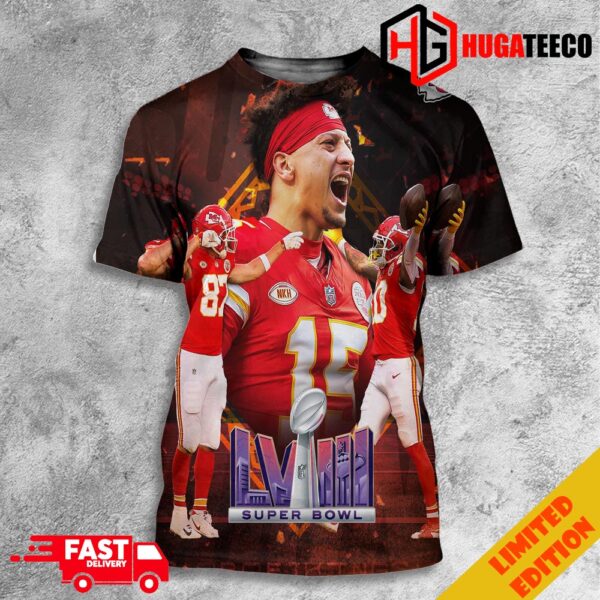 The Kansas City Chiefs Are Headed To Super Bowl LVIII NFL Merchandise 3D All Over Print T-Shirt