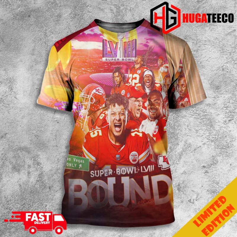 The Kansas City Chiefs Are Heading To Super Bowl LVIII NFL Merchandise 3D All Over Print T-Shirt