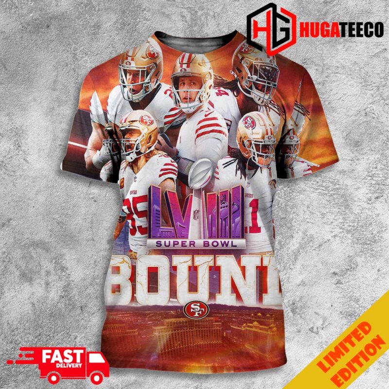 Vegas Baby Let’s Come San Francisco 49ers Go To Super Bowl LVIII 2024 And Fight With Kansas City Chiefs Merchandise 3D All Over Print T-Shirt
